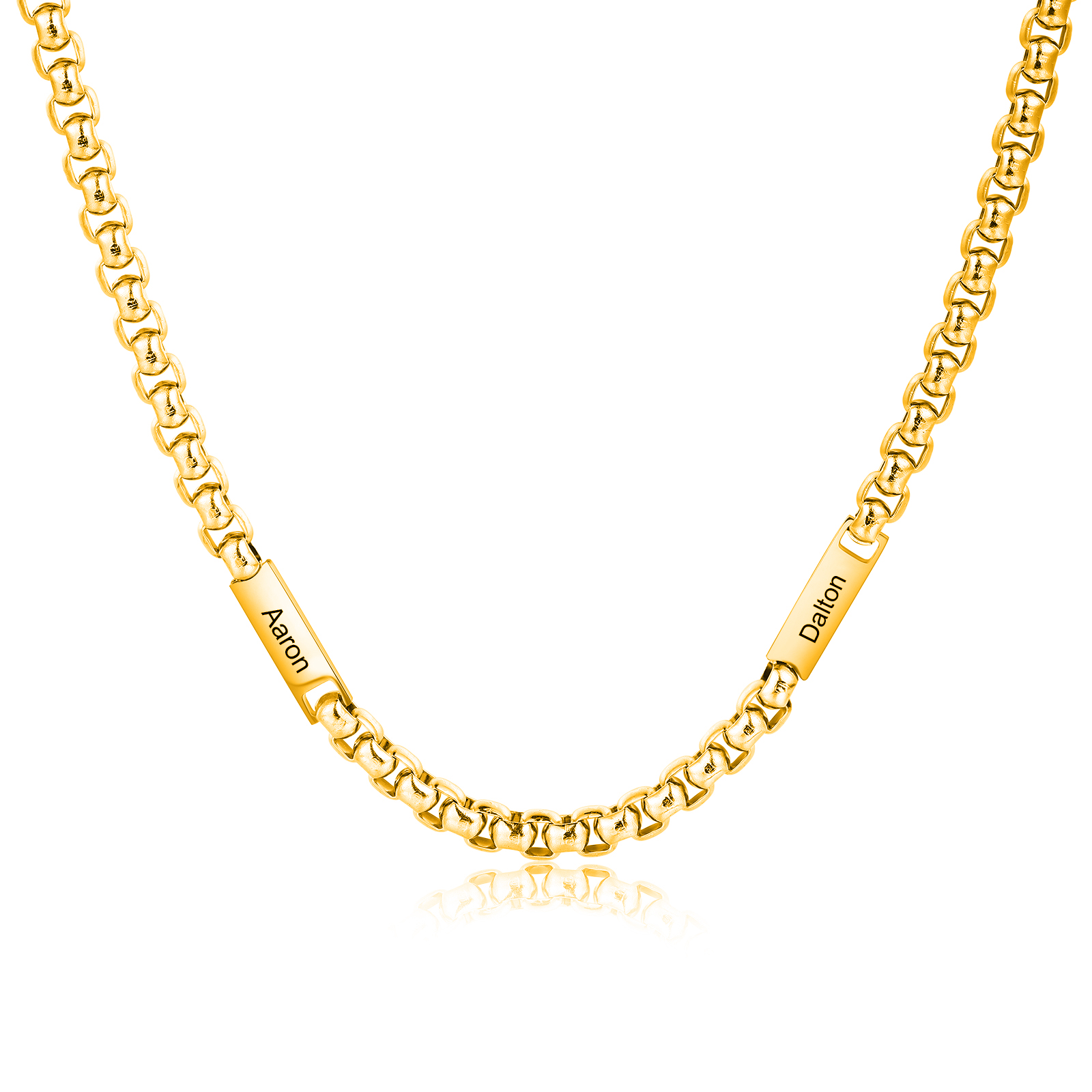 Collier Personnalisé Acier Inoxydable – 1 à 5 Prénoms Gravés, 3 Couleurs au Choix, Collier Personnalisé Homme | Jessemade