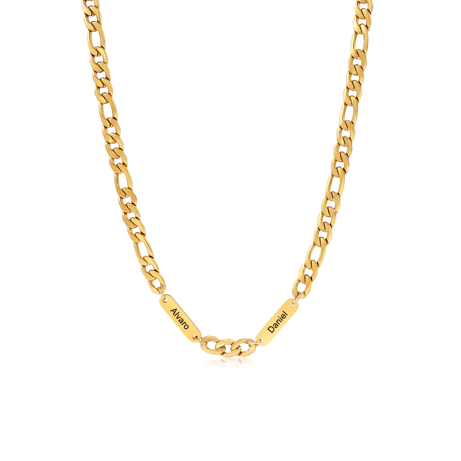 Collier en acier inoxydable Personnalisé avec 1-5 Prénoms Collier pour Homme | Jessemade