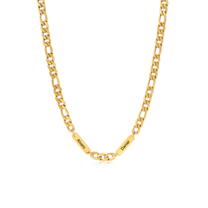 Collier en acier inoxydable Personnalisé avec 1-5 Prénoms Collier pour Homme | Jessemade