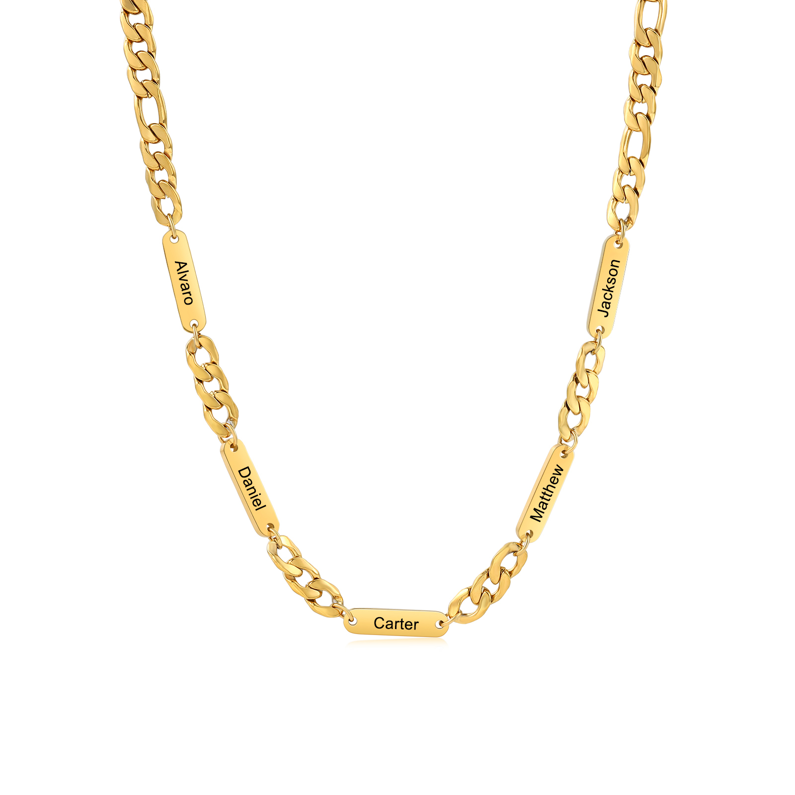 Collier en acier inoxydable Personnalisé avec 1-5 Prénoms Collier pour Homme | Jessemade