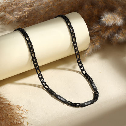 Collier en acier inoxydable Personnalisé avec 3 Prénoms Collier pour Homme | Jessemade