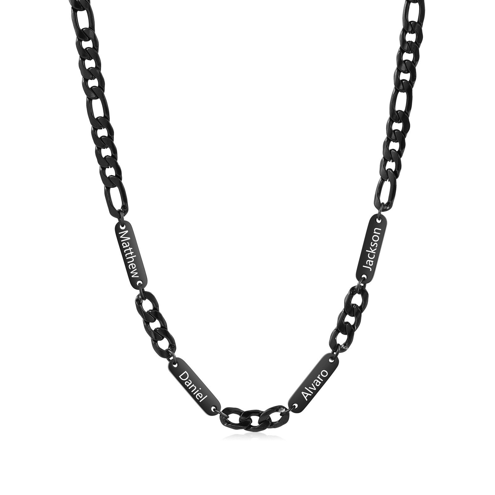 Collier en acier inoxydable Personnalisé avec 1-5 Prénoms Collier pour Homme | Jessemade