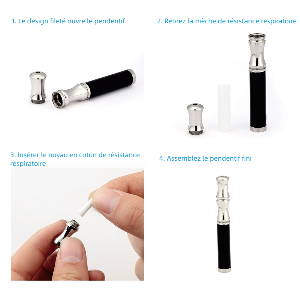 Collier de respiration en pierre d'œil-de-tigre, détails en acier