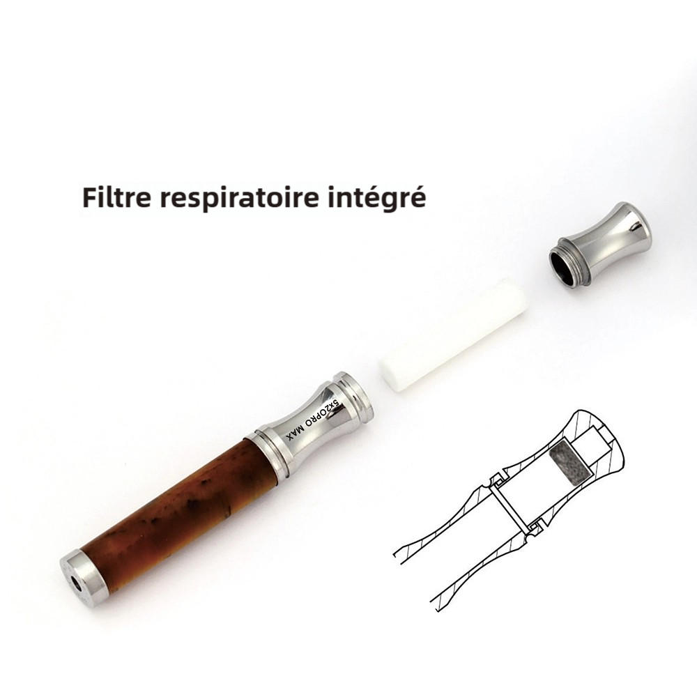 Collier de respiration en pierre d'œil-de-tigre, détails en acier