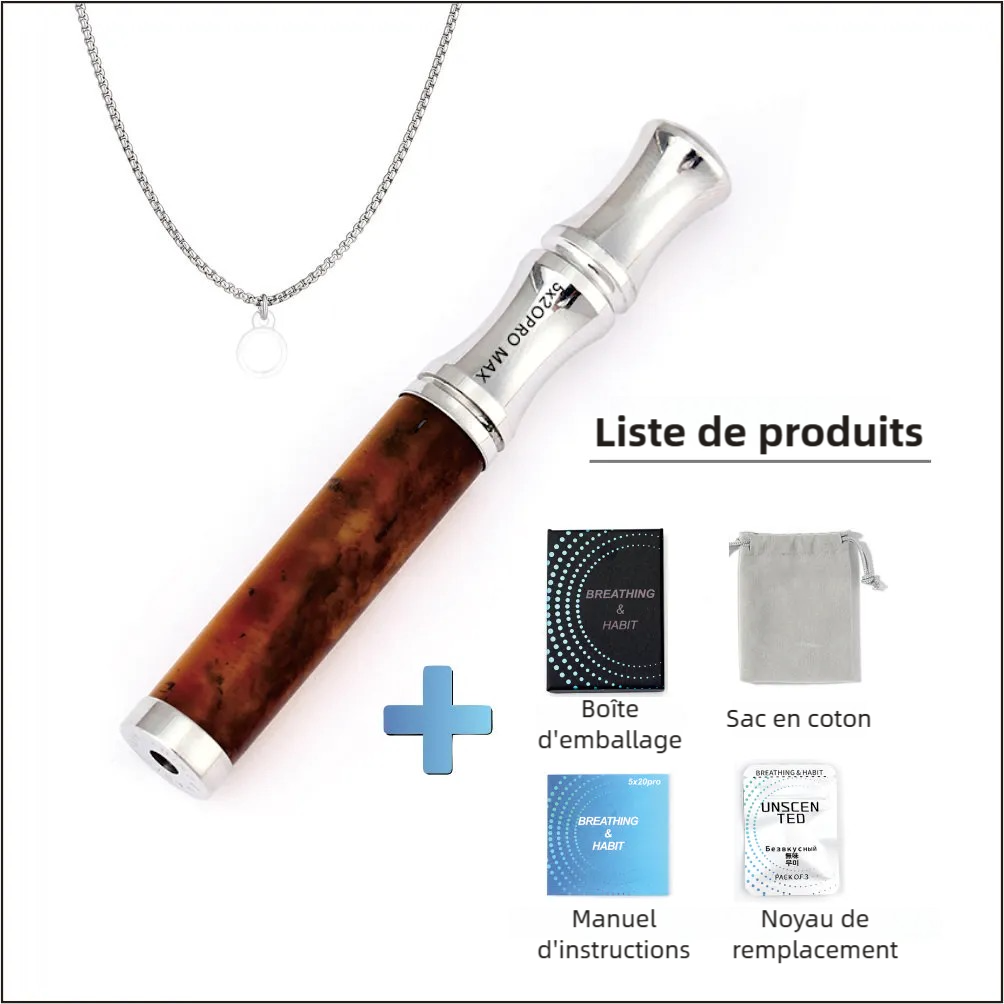 Collier de respiration en pierre d'œil-de-tigre, détails en acier