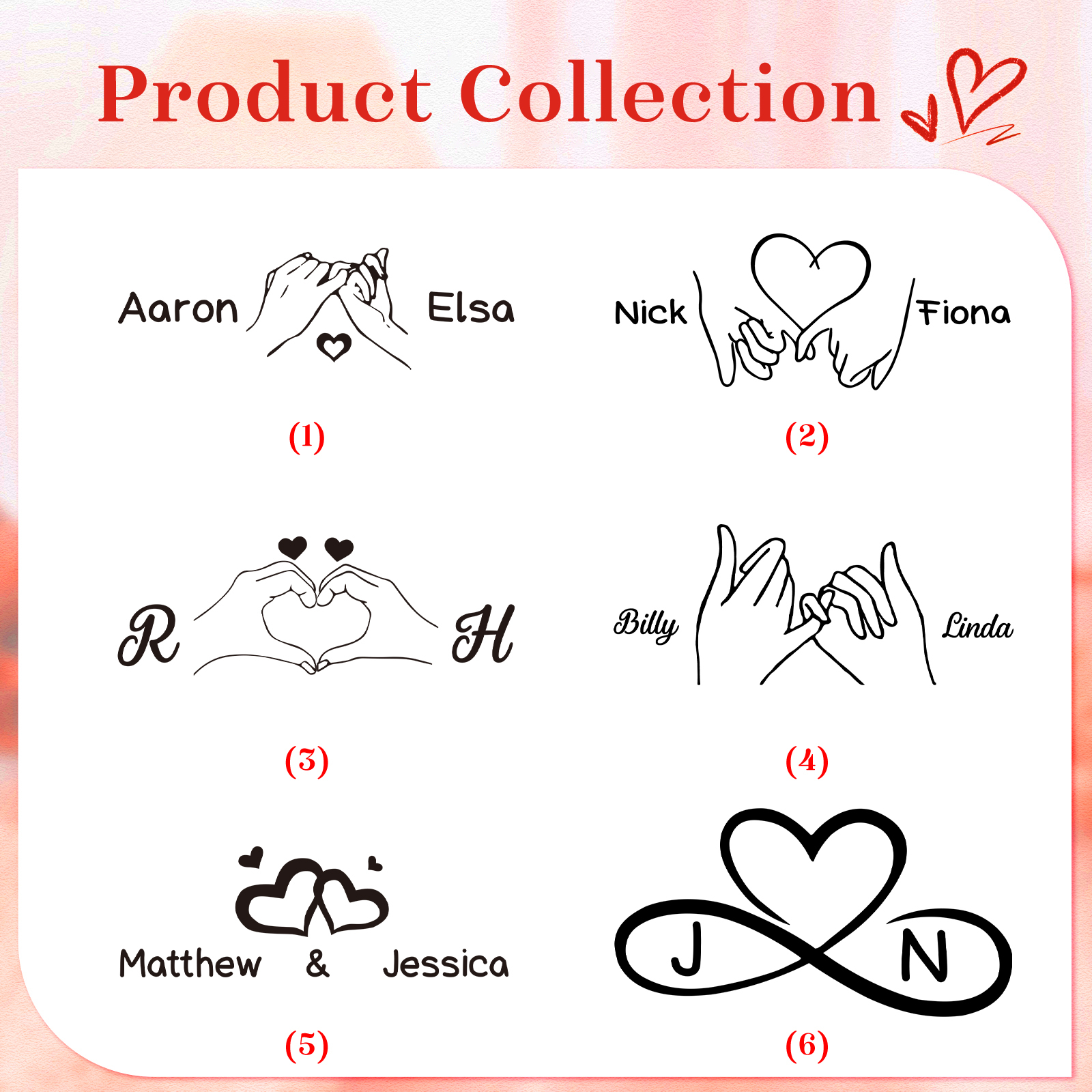 Collier Couple Personnalisé en Acier Inoxydable – Anneaux Gravés avec Prénoms & Texte