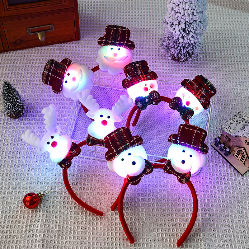 Serre-tête Lumineux de Noël Modèle Père Noël ou Renne avec LED | Jessemade