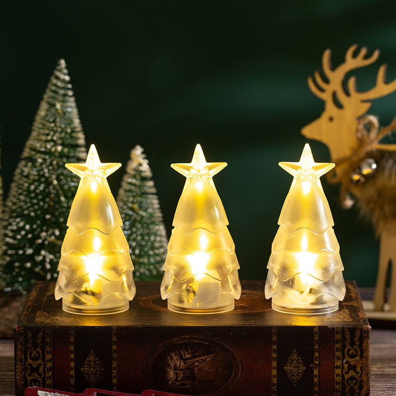 Bougie Électronique Sapin avec Étoile arbre de noël Cadeau pour Noël | Jessemade