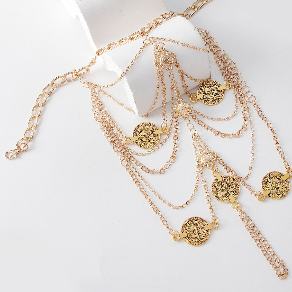 Bracelet de Cheville bohème multicouche avec pampilles – Bijou de Pied élégant en Or ou Argent | Jessemade