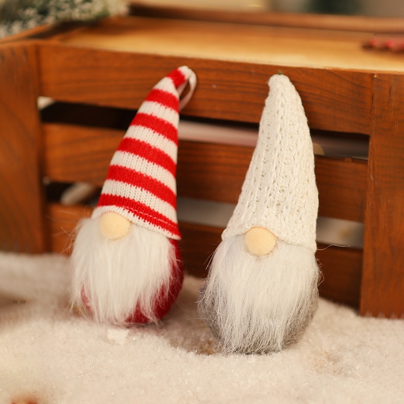 Décoration Sapin de Noël Suspendue Lutin en Tissu Rouge Ornement pour Sapin | Jessmade