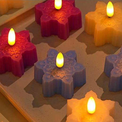 Bougie LED Flocon de Neige Décorative pour Noël Cadeau pour Noël | Jessemade