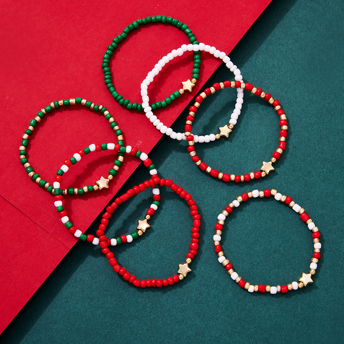 6-7 PCS Set de Bracelets de Noël Perles et Étoiles|Jessemade