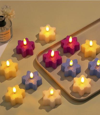 Bougie LED Flocon de Neige Décorative pour Noël Cadeau pour Noël | Jessemade