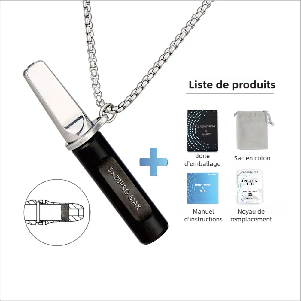 Collier de Respiration Anti-Stress Collier de Méditation Inox