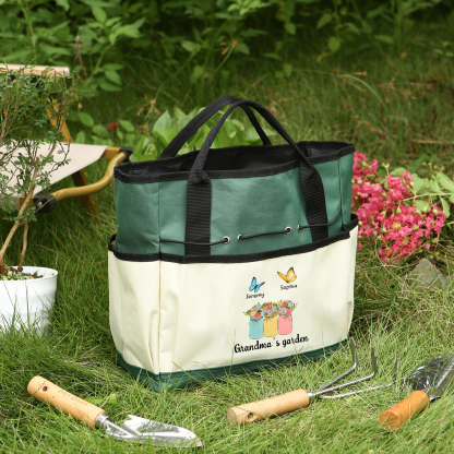 Sac Jardinage Personnalisé avec 2 Prénoms et Texte Sac pour Outils de Jardinage | Jessemade