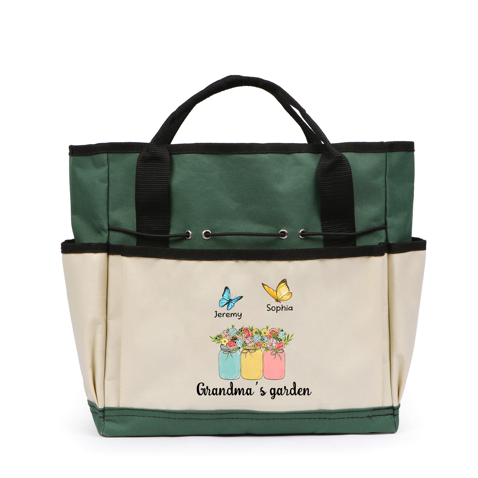 Sac Jardinage Personnalisé avec 2 Prénoms et Texte Sac pour Outils de Jardinage | Jessemade