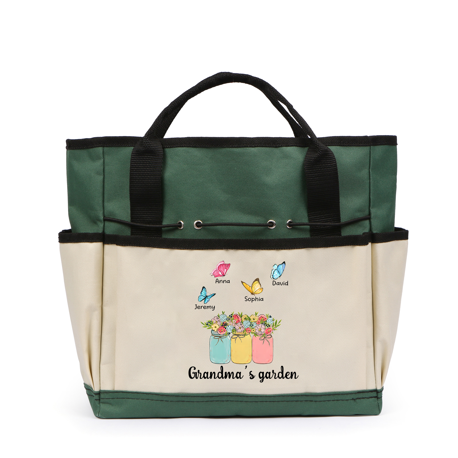 Sac de Jardinage Personnalisé avec 4 Prénoms et Texte Sac pour Outils de Jardinage | Jessemade