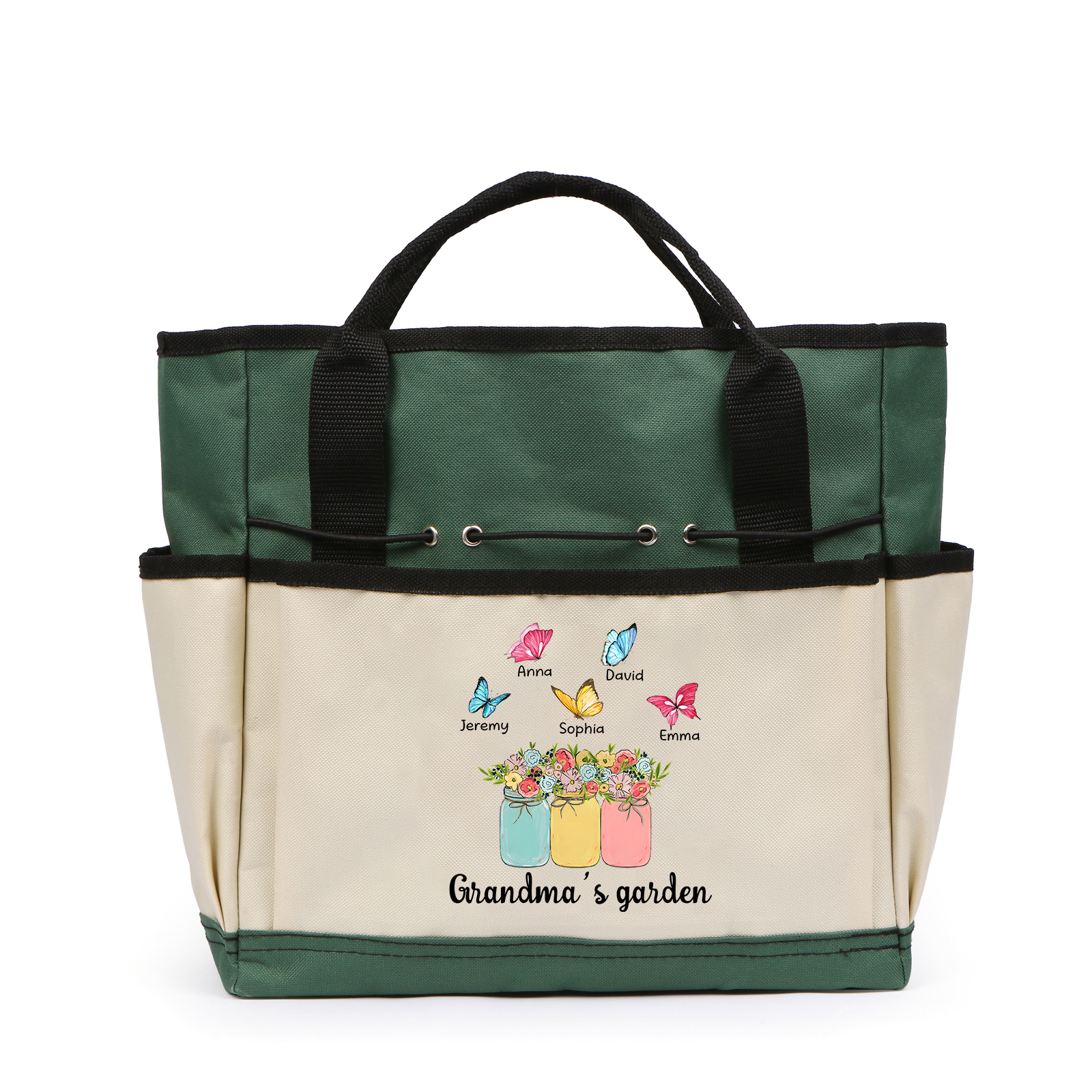Sac de Jardinage Personnalisé avec 5 Prénoms et Texte Sac pour Outils de Jardinage | Jessemade