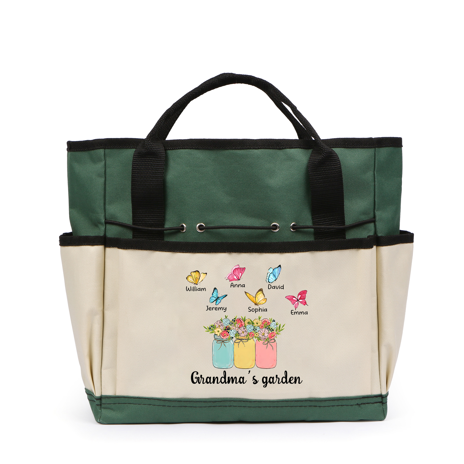 Sac de Jardinage Personnalisé avec 6 Prénoms et Texte Sac pour Outils de Jardinage | Jessemade