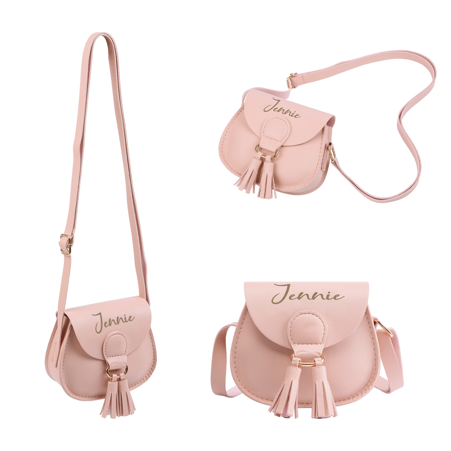 Sac Bandoulière Femmes 1 Prénom Personnalisé Sac mini pompon pour Femme | Jessemade