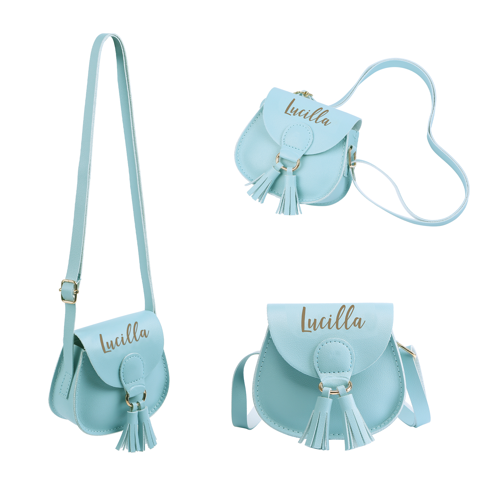 Sac Bandoulière Femmes 1 Prénom Personnalisé Sac mini pompon pour Femme | Jessemade