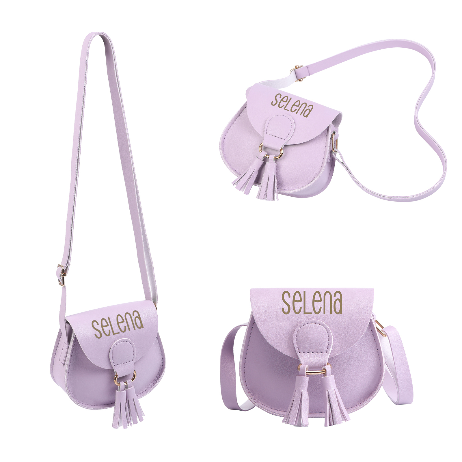 Sac Bandoulière Femmes 1 Prénom Personnalisé Sac mini pompon pour Femme | Jessemade