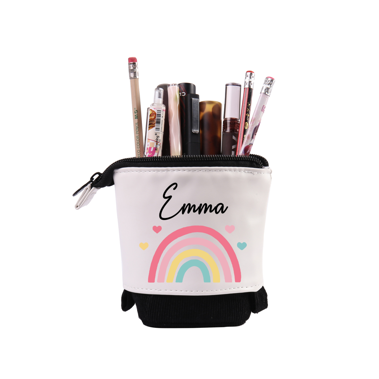 Trousse scolaire Étui à Crayons Arc-en-ciel Prénom Personnalisé Pochette à Crayons Sac à Crayons