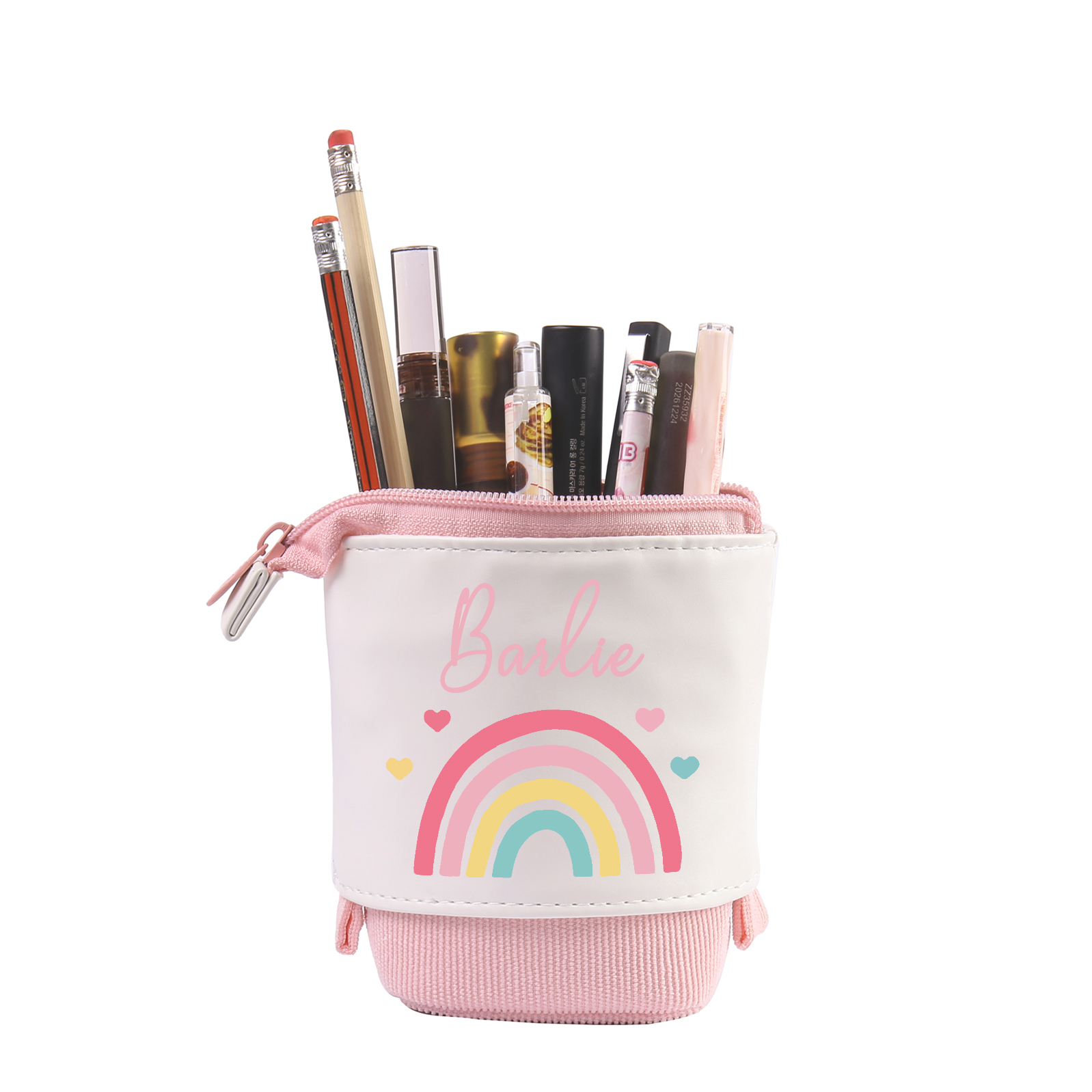 Trousse scolaire Étui à Crayons Arc-en-ciel Prénom Personnalisé Pochette à Crayons Sac à Crayons