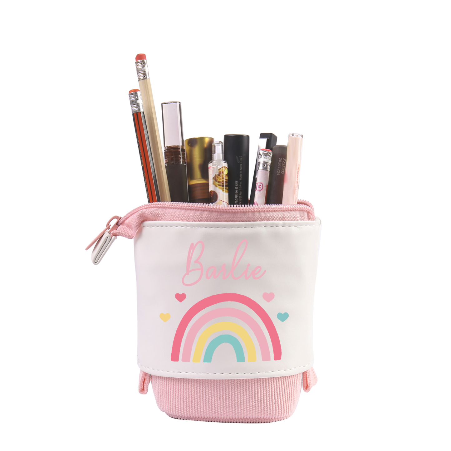 Trousse scolaire Étui à Crayons Arc-en-ciel Prénom Personnalisé Pochette à Crayons Sac à Crayons