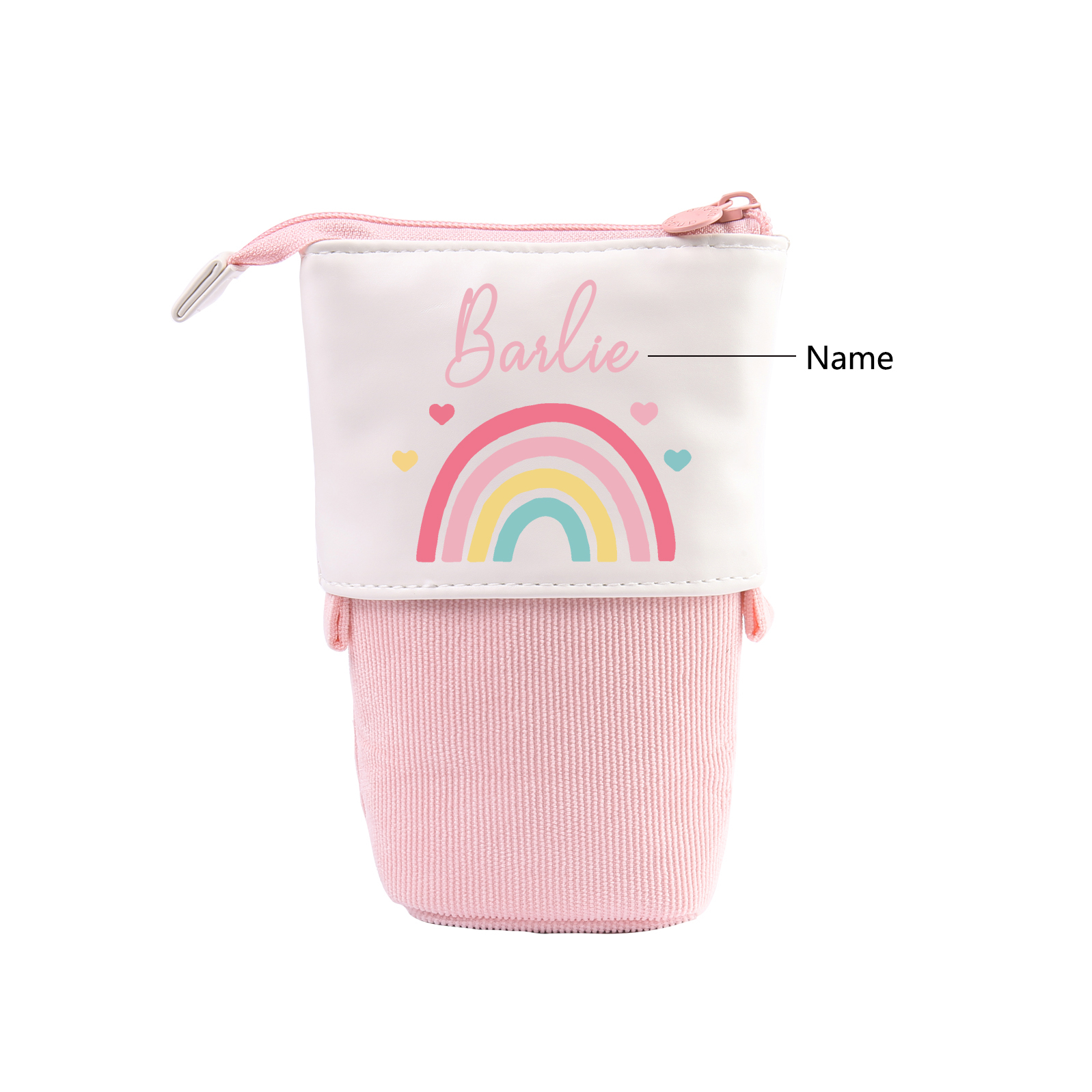 Trousse scolaire Étui à Crayons Arc-en-ciel Prénom Personnalisé Pochette à Crayons Sac à Crayons