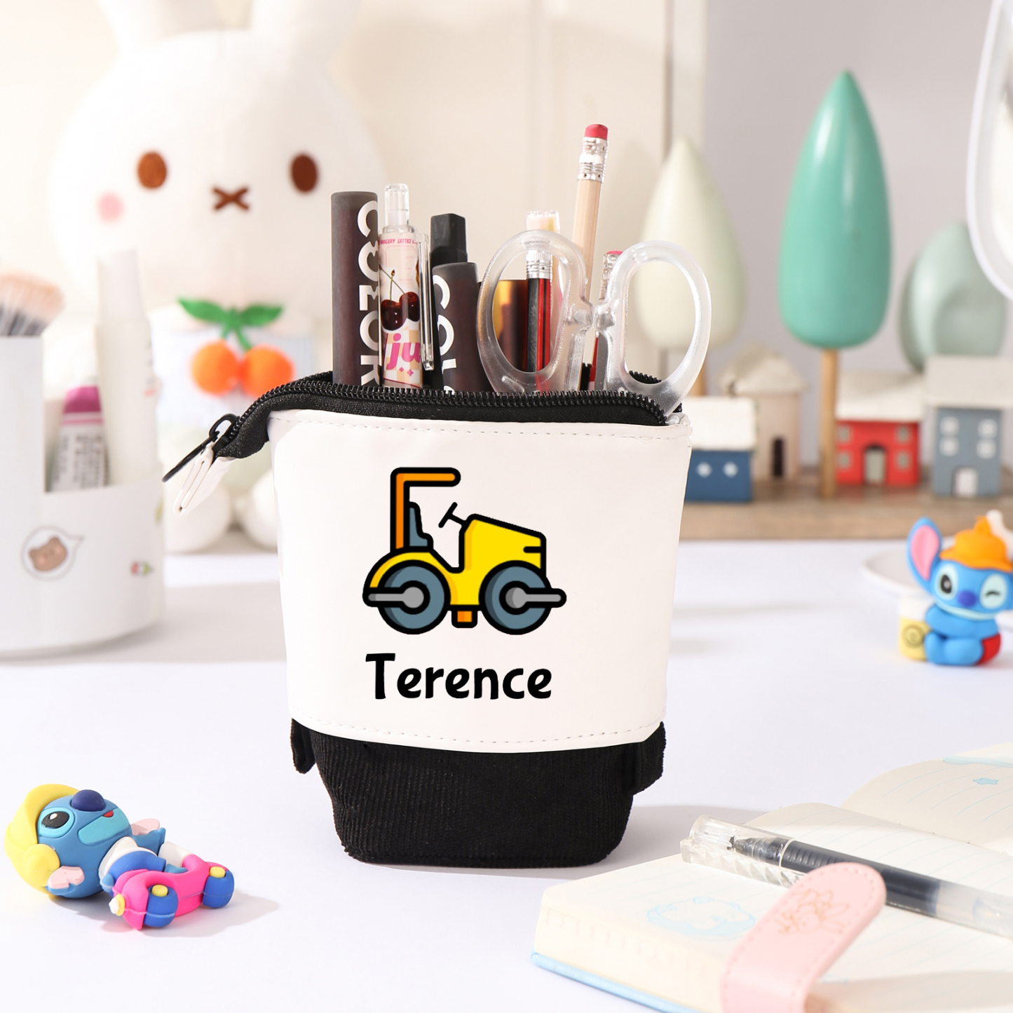 Trousse scolaire Étui à Crayons Prénom Personnalisé Pochette à Crayons Sac à Crayons-Cadeau pour Enfant