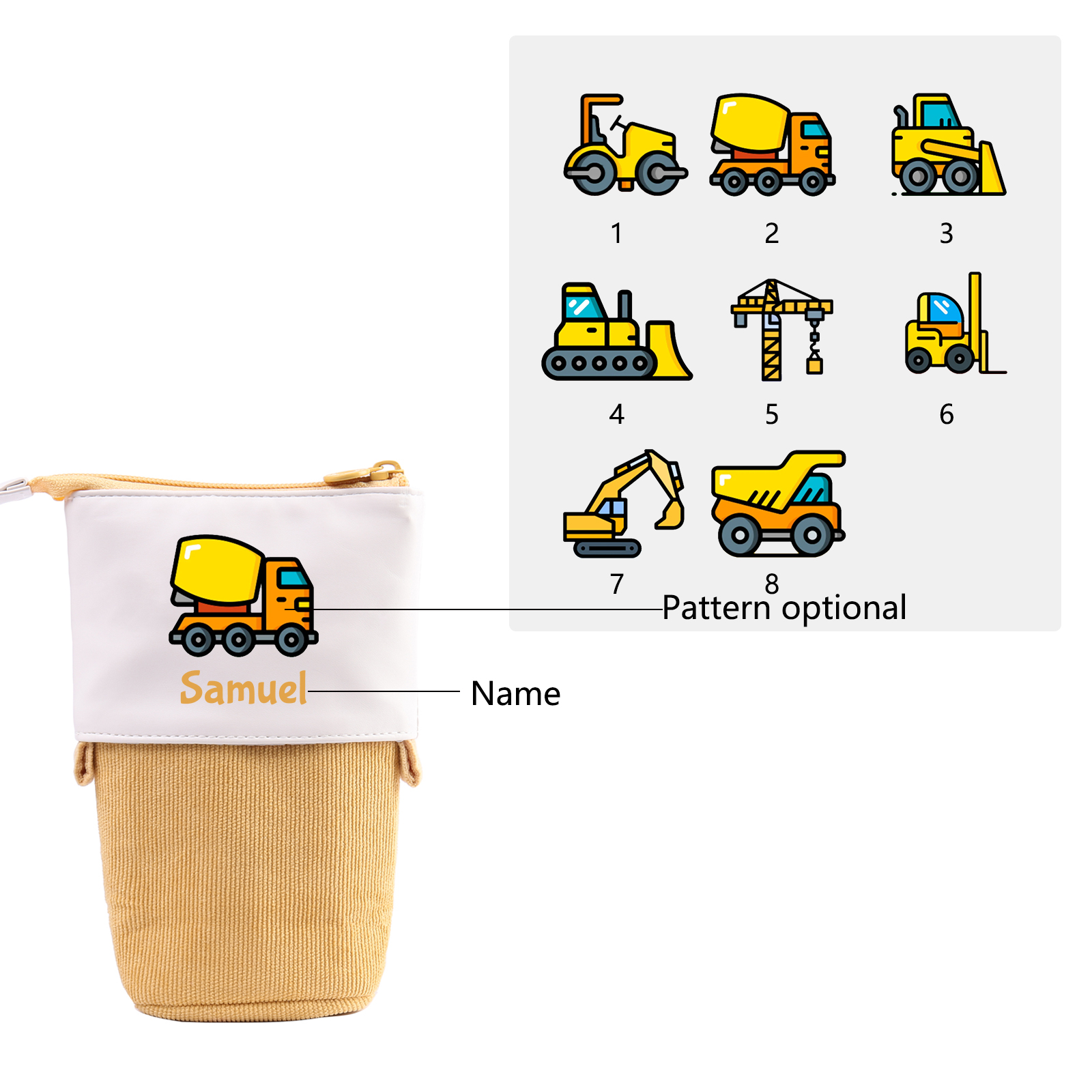 Trousse scolaire Étui à Crayons Prénom Personnalisé Pochette à Crayons Sac à Crayons-Cadeau pour Enfant