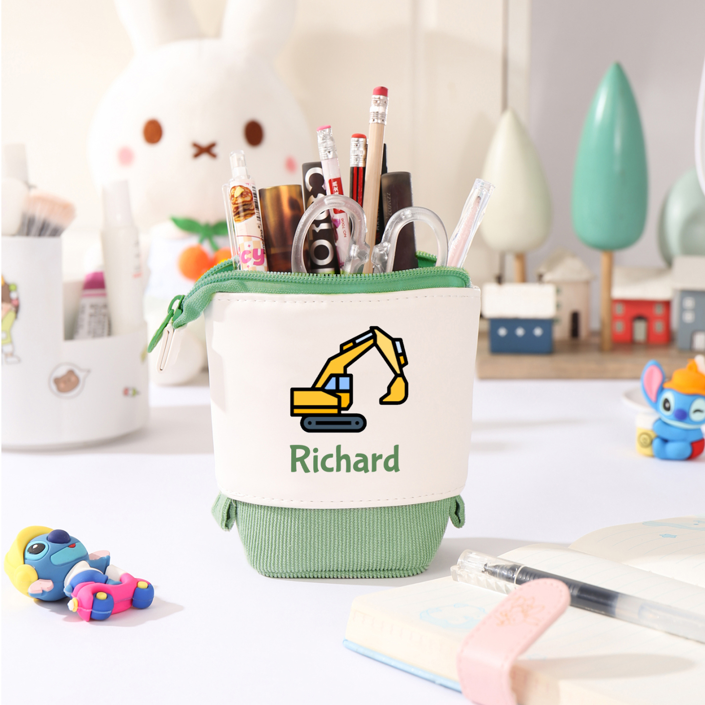 Trousse scolaire Étui à Crayons Prénom Personnalisé Pochette à Crayons Sac à Crayons-Cadeau pour Enfant