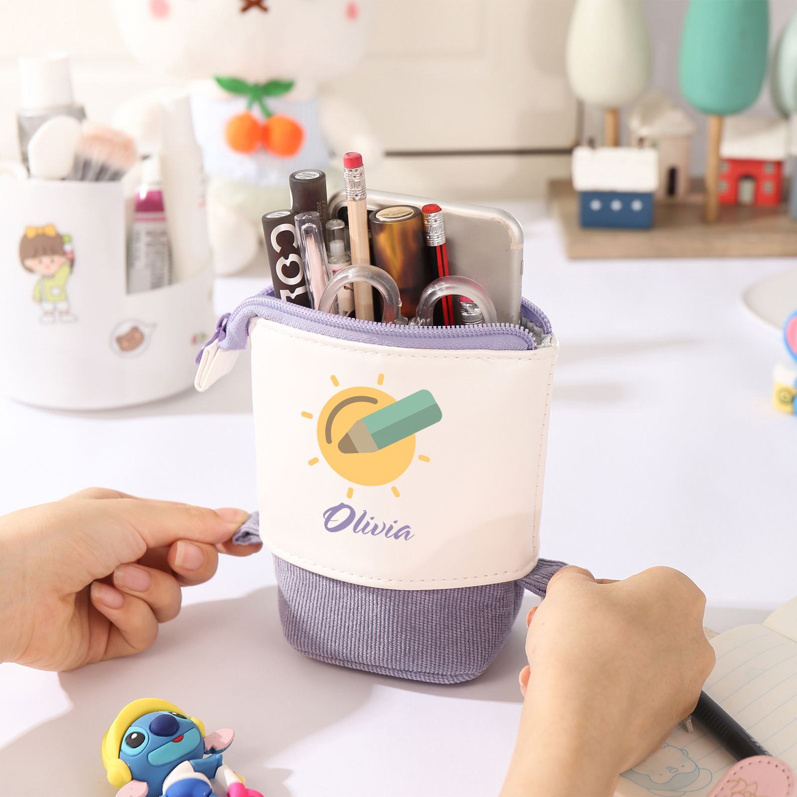 [Copy]Trousse à crayons icône crayon Prénom Personnalisé Pochette à Crayons Sac à Crayons