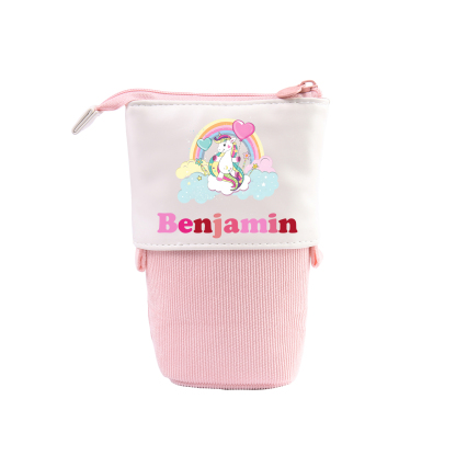 Trousse scolaire Étui à Crayons Dinosaure Licorne Prénom Personnalisé Pochette à Crayons Sac à Crayons