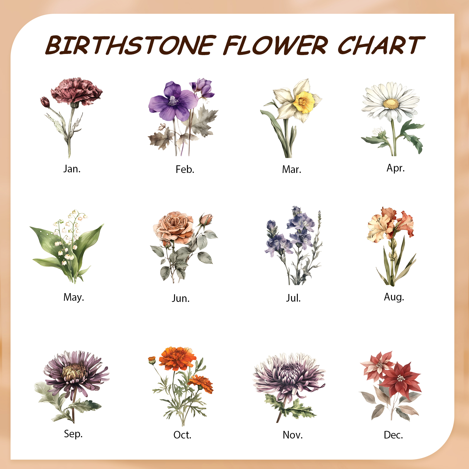 Sac Fourre-Tout en Jute Personnalisé 1 Prénom avec Fleur de naissance Blanc et Noir | Jessemade