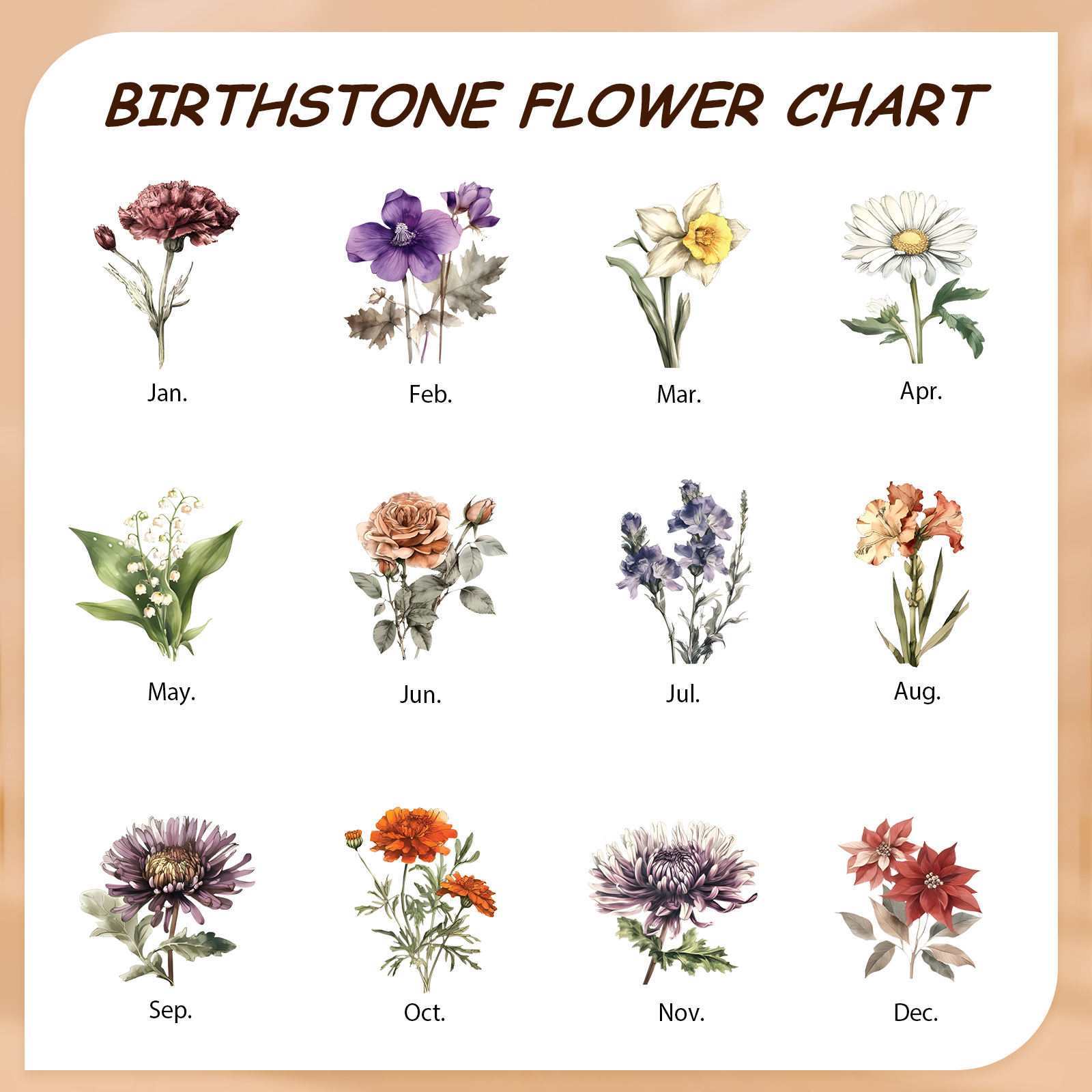 Sac Fourre-Tout en Jute Personnalisé 1 Prénom avec Fleur de naissance Blanc et Noir | Jessemade