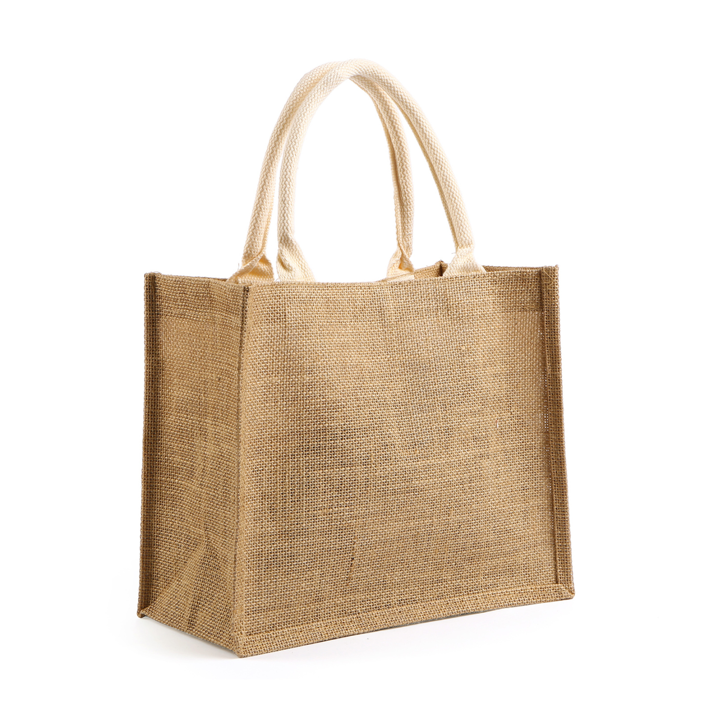 Sac Fourre-Tout en Jute Personnalisé 1 Prénom avec Fleur de naissance Blanc et Noir | Jessemade