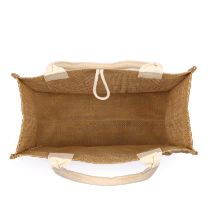 Sac Fourre-Tout en Jute Personnalisé 1 Prénom avec Fleur de naissance Blanc et Noir | Jessemade