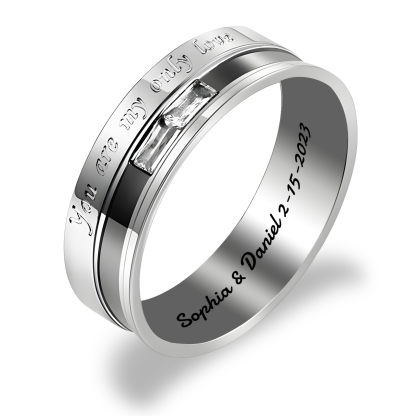 Bague couple personnalisable gravée en acier pour anniversaire ou Saint Valentin cadeau romantique pour femme ou homme | Jessemade
