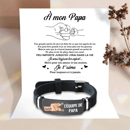 Bracelet Papa Personnalisé avec 3 Noms d’Enfants – Cadeau Original | Jessemade
