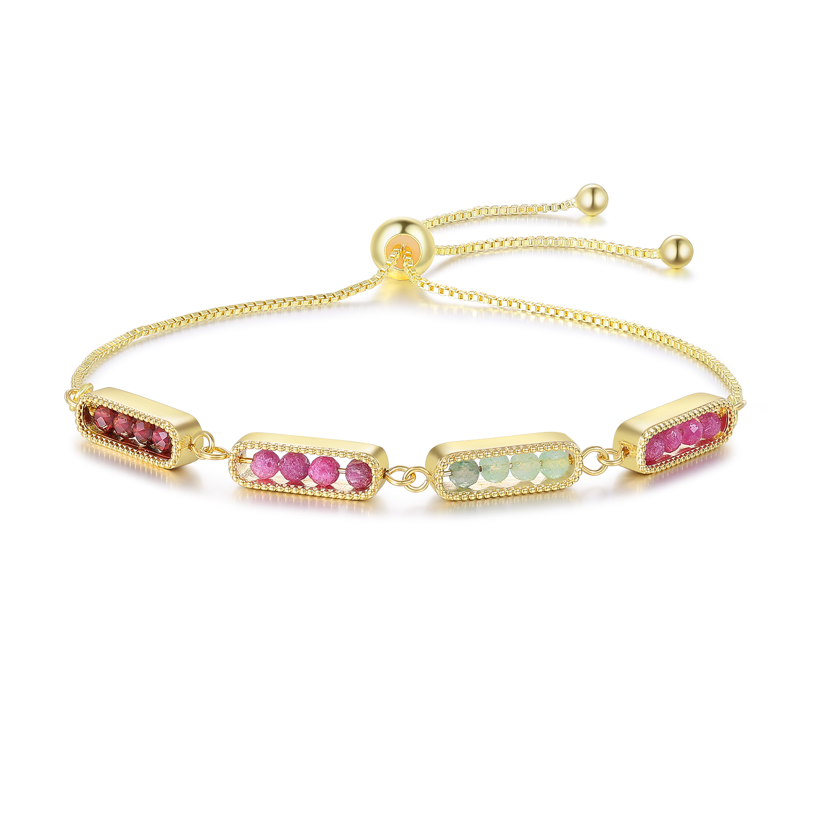 Bracelet personnalisé avec pierre de naissance, ajustable au design minimaliste