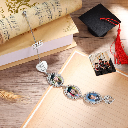 Pendentif de Graduation Personnalisé avec 3 Photos et 1 Texte - Cadeau pour Graduation 2025 | Jessemade