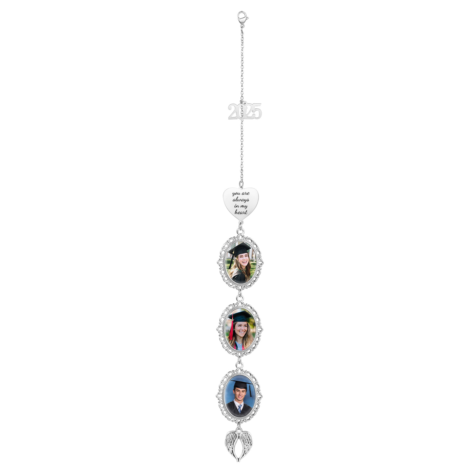 Pendentif de Graduation Personnalisé avec 3 Photos et 1 Texte - Cadeau pour Graduation 2025 | Jessemade