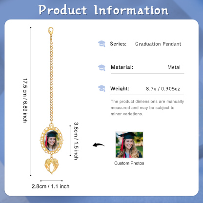 Pendentif de Graduation Personnalisé avec 1 Photo - Cadeau pour Graduation| Jessemade