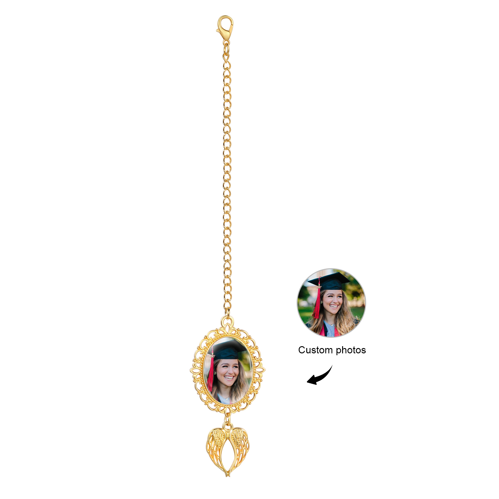 Pendentif de Graduation Personnalisé avec 1 Photo - Cadeau pour Graduation| Jessemade