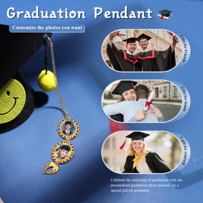 Pendentif de Graduation Personnalisé avec 2 Photos - Cadeau pour Graduation| Jessemade