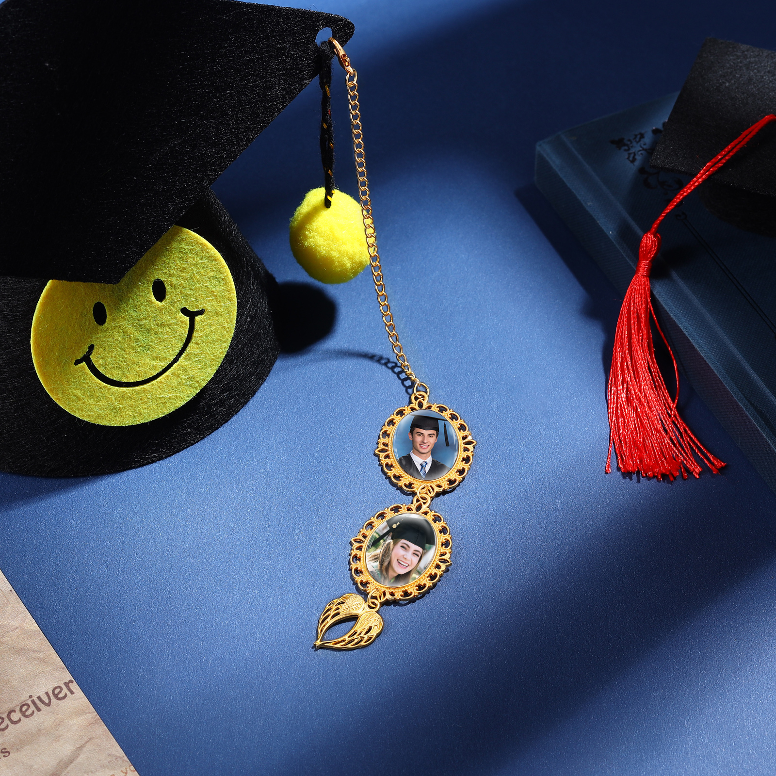 Pendentif de Graduation Personnalisé avec 2 Photos - Cadeau pour Graduation| Jessemade
