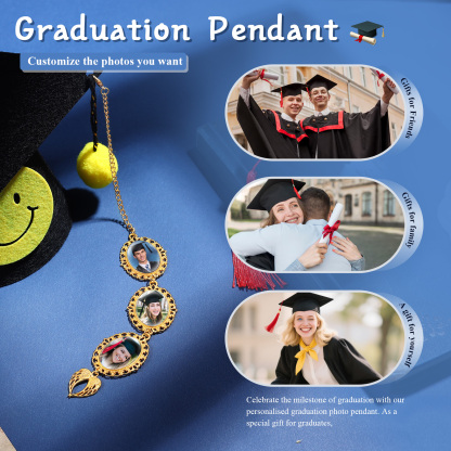 Pendentif de Graduation Personnalisé avec 3 Photos - Cadeau pour Graduation | Jessemade