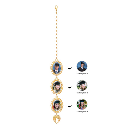 Pendentif de Graduation Personnalisé avec 3 Photos - Cadeau pour Graduation | Jessemade